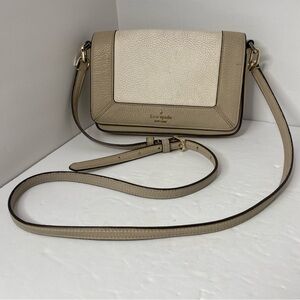 Kate Spade Lena Mini Crossbody Light Sand Pebbled Leather Pre Owned